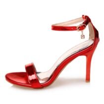 3 Inch Patent Leather Ankle Strap Sandal-0