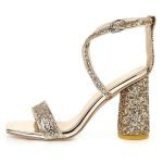 3 Inch Sexy Luxury Cross Straps Seqiuned Sandal-0