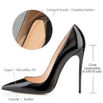 4.7 Inch Classic Genuine Leather Pointed Toe Pump-61176