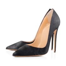 4.7 Inch Classic Snake Printed Leather Pump-61194