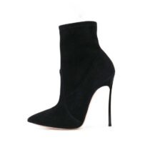 4.7 Inch Flock Thin High Heel Ankle Boot-0