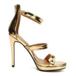 4 Inch Ankle Straps Gold Red Party Wedding Sandal-0