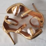 4 Inch Ankle Straps Gold Red Party Wedding Sandal-0