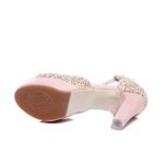 4 Inch Sequined Peep Toe Ankle Strap Sandal-0