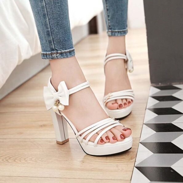 4 Inch Sweet Bowtie Square Heels Sandal-61070