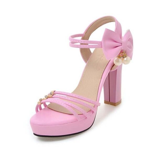 4 Inch Sweet Bowtie Square Heels Sandal-61072