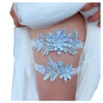 Crossdresser 2 Pcs Set Wedding Garter Pearl Embroidery Garter Belt-61709