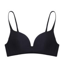 Crossdresser 3 Pcs Ladies Push Up Seamless Underwear Solid Wire Free Deep V Bras-61906