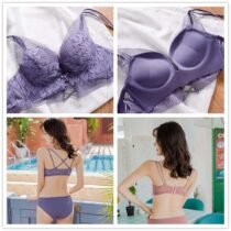 Crossdresser Beauty Push Up Thickened Mold Cup 1.5 Inch Adjustable Shoulder Strap Bra set-62527