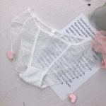 Crossdresser Bow Transparent Lace Mesh Seamless Panty-0