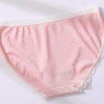 Crossdresser Colored Cotton Lace Bow Cute Seamless Cotton Panty-62779