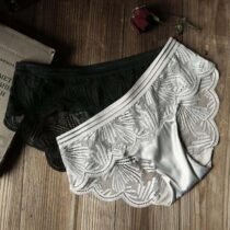 Crossdresser Floral Embroidered Lace Hollow Out Panty-0