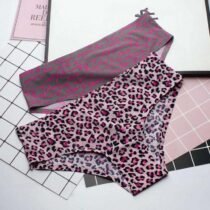 Crossdresser Flower Letter Cotton Seamless Striped Panty-0