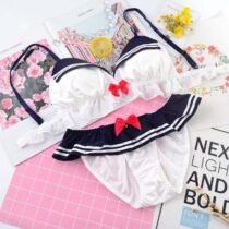 Crossdresser Lolita Bow Seamless Cute Strawberry Bralette Bra-0