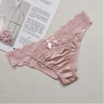 Crossdresser Romantic Floral Lace Edge Pearl Luster Panty-66076