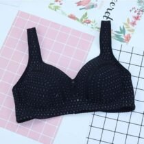 Crossdresser Wireless Push Up Embroidery Lace Thin Cup Bra-0