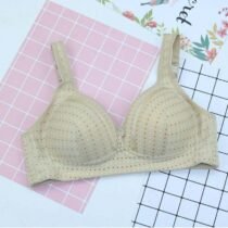 Crossdresser Wireless Push Up Embroidery Lace Thin Cup Bra-68066