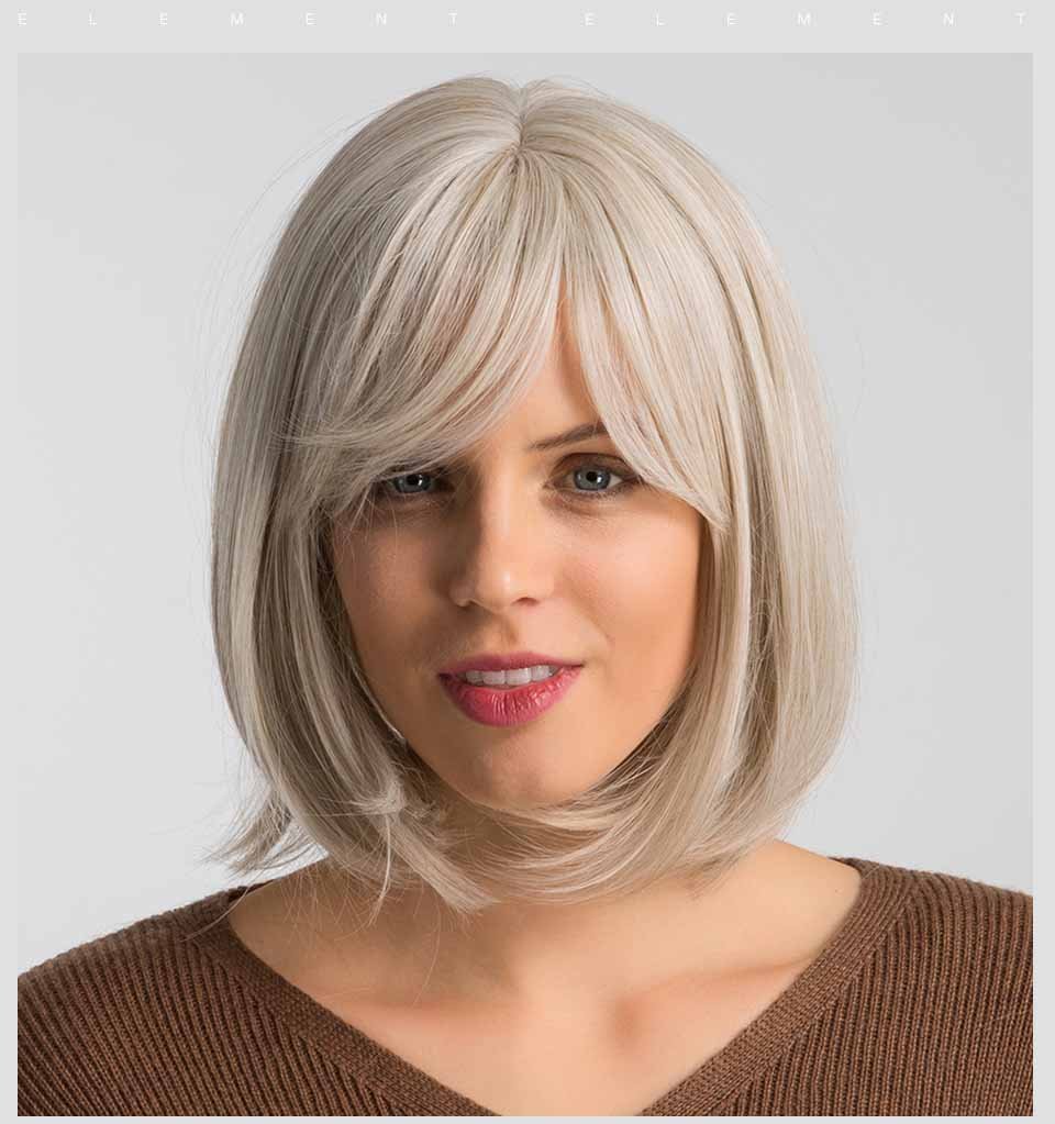 Crossdresser 12 inch Creamy White Synthetic Natural Headline Wigs With Bangs