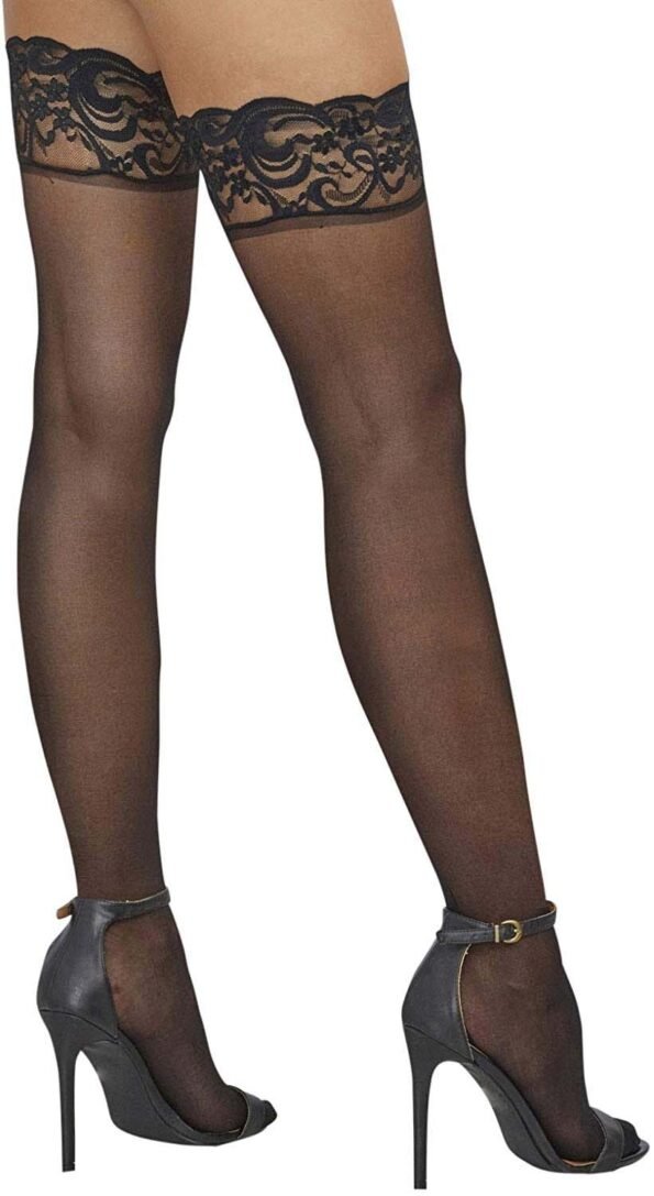 Gift-Lace Sheer Lace Top Thigh Tights-68125